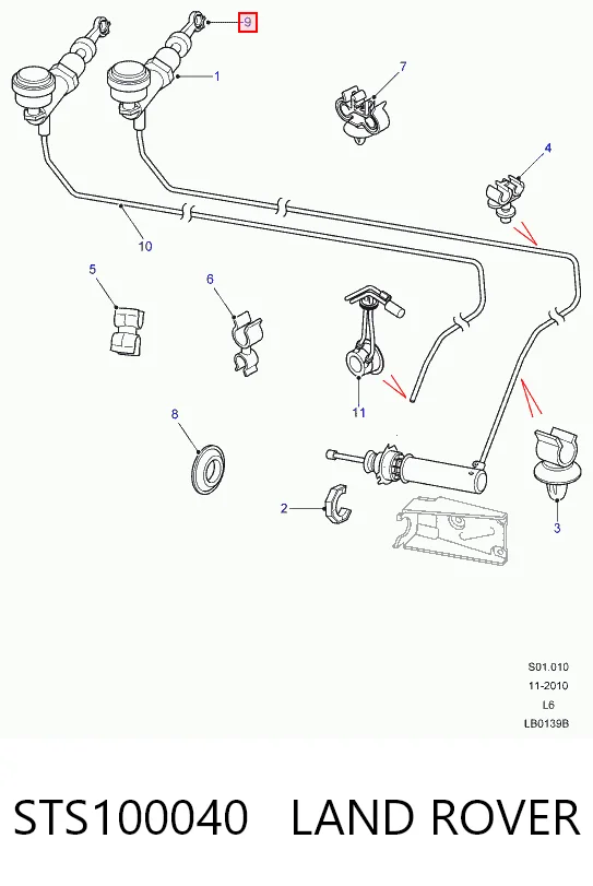 Cylinder sprzęgła główny STS100040 Rover