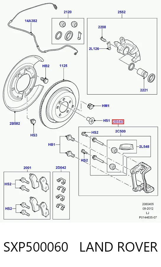 Jarzmo zacisku hamulcowego tylnego do Land Rover Range Rover L322