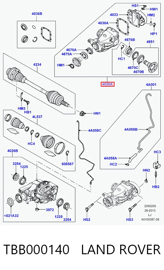 Reduktor mostu tylnego do Land Rover Range Rover III L322
