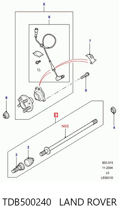 Półoś napędowa przednia prawa do Land Rover Discovery LJ ,LT