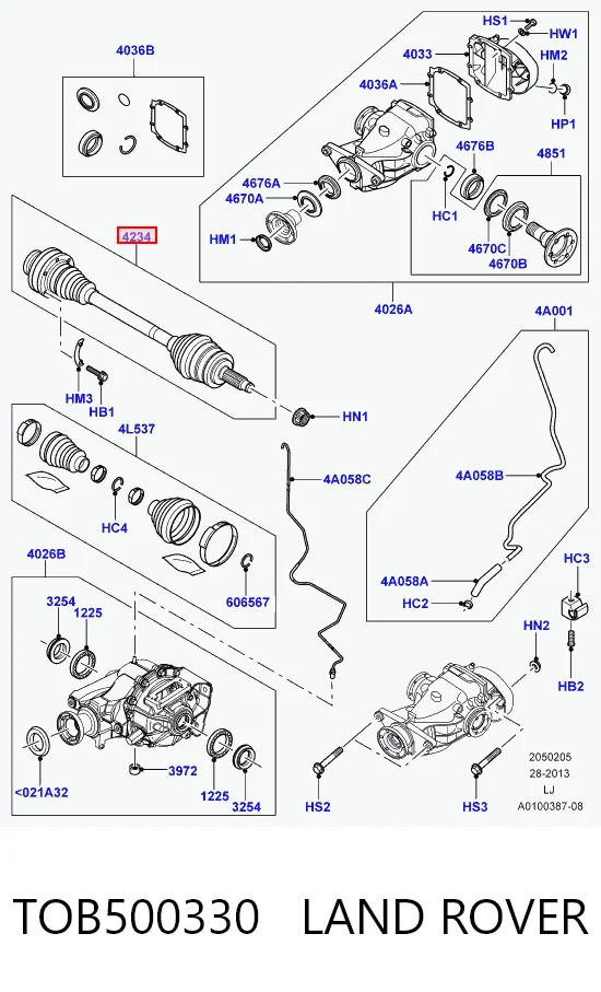 Półoś tylna Land Rover Range Rover III