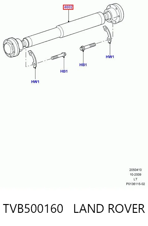 TVB500160 Land Rover Wał Cardana, do mostu przedniego