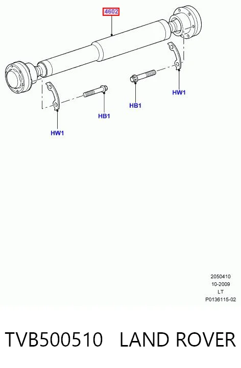 TVB500510 Land Rover Wał Cardana, do mostu przedniego