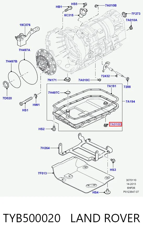 TYB500020 Land Rover Korek miski automatycznej skrzyni biegów