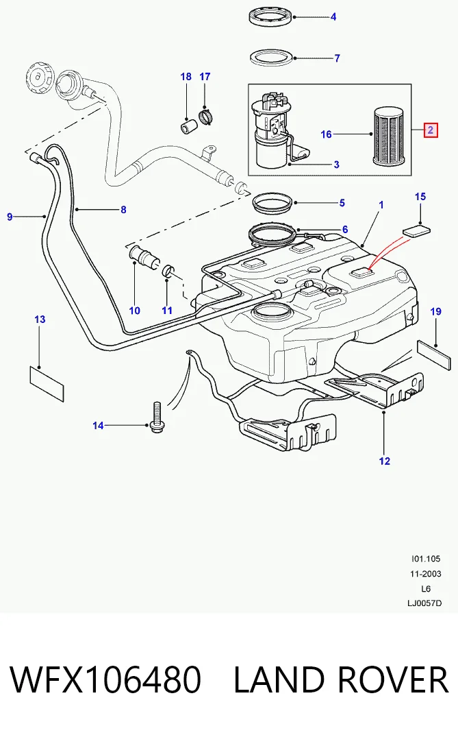 Moduł pompy paliwowej z czujnikiem poziomu paliwa do Land Rover Freelander I L314