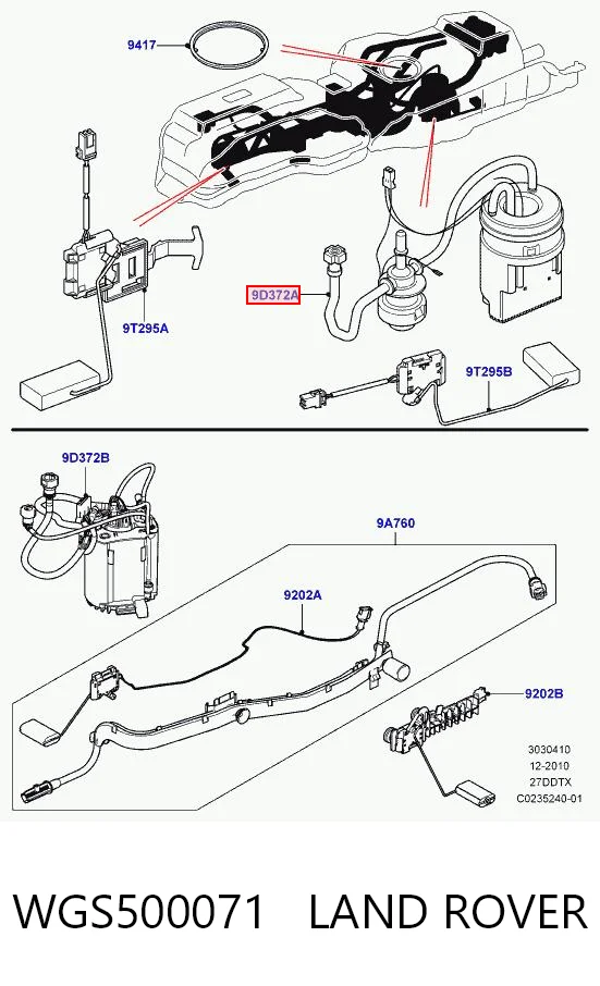 WGS500071 Land Rover Moduł pompy paliwowej z czujnikiem poziomu paliwa