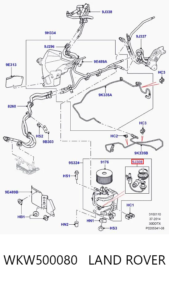 WKW500080 Land Rover Czujnik poziomu wody w filtrze paliwa