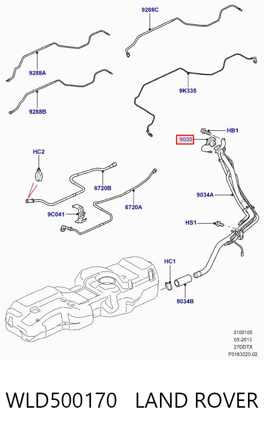 Korek wlewu paliwa Land Rover Range Rover EVOQUE SUV (L551) (2018 - 2026) cena, od 23,89 USD