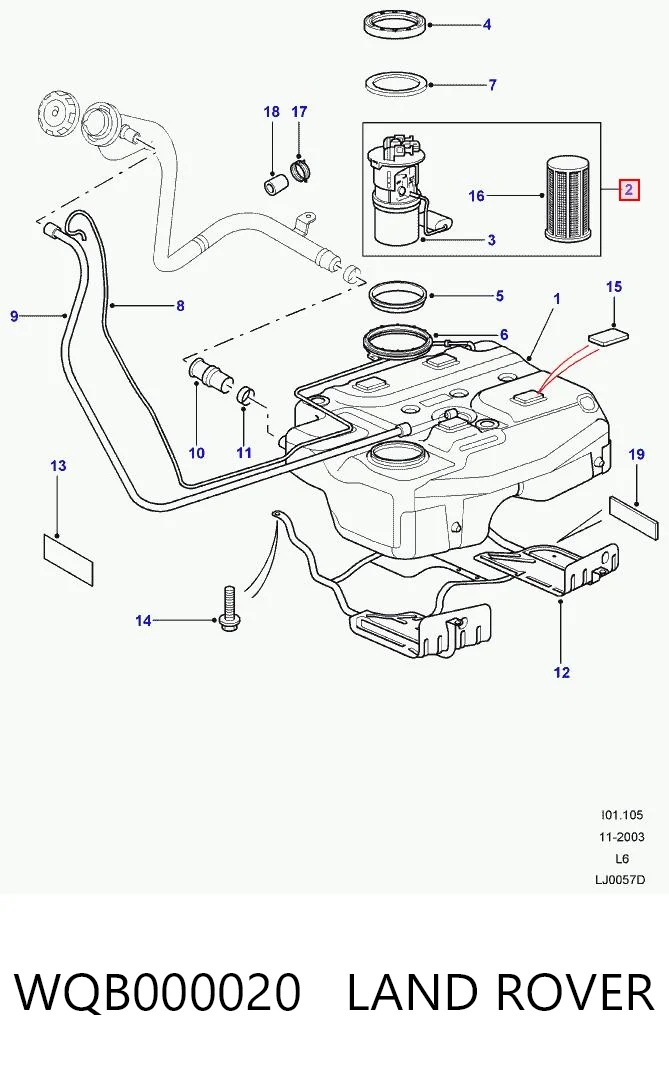 Do koszyka Moduł pompy paliwowej z czujnikiem poziomu paliwa Land Rover Freelander I L314