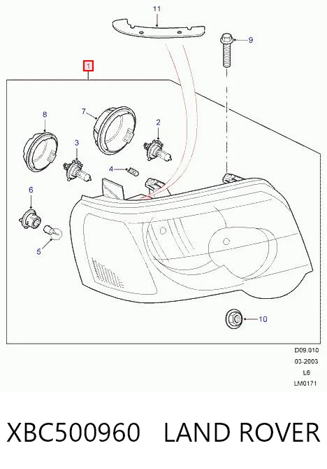 Reflektor prawy do Land Rover Freelander I L314
