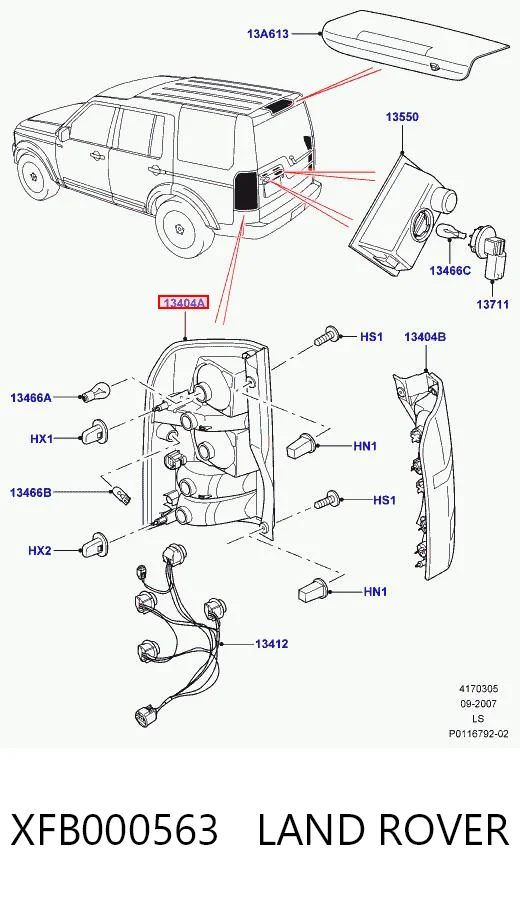 Lampa zespolona tylna prawa do Land Rover Discovery III LR3