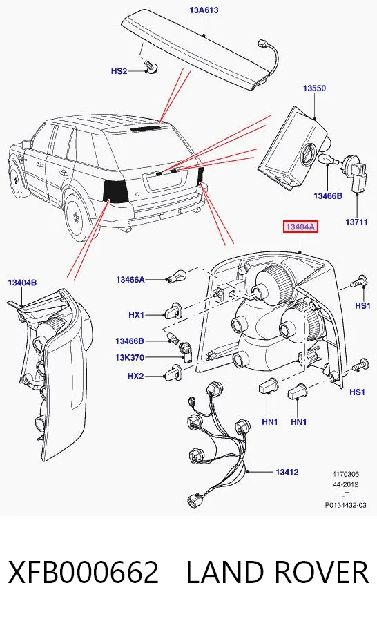 Lampa zespolona tylna prawa do Land Rover Range Rover SPORT I L320