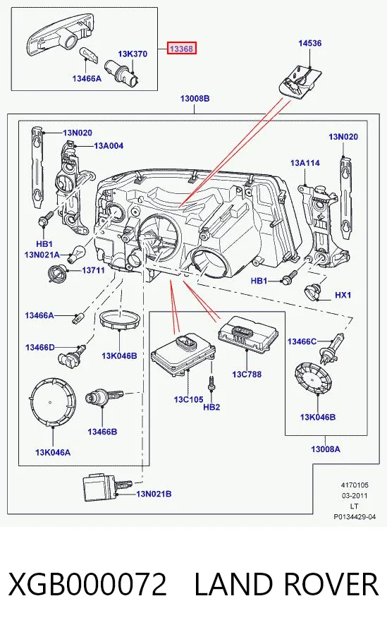 Powtarzacz kierunkowskazu na błotniku do Land Rover Discovery III LR3