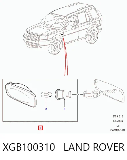 Powtarzacz kierunkowskazu na błotniku do Rover 75  RJ