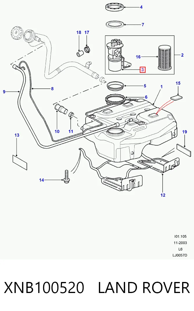 Czujnik poziomu paliwa w zbiorniku do Land Rover Freelander L314
