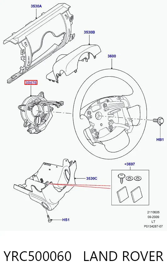 Pierścień kontaktowy AIRBAG, taśma kierownicy  Land Rover Range Rover SPORT I SUV (L320) (2005 - 2013) cena, od 64,67 USD