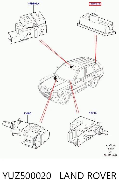 YUZ500020 Land Rover Klamka bagażnika (drzwi 3/5 tylnych) zewnętrzna