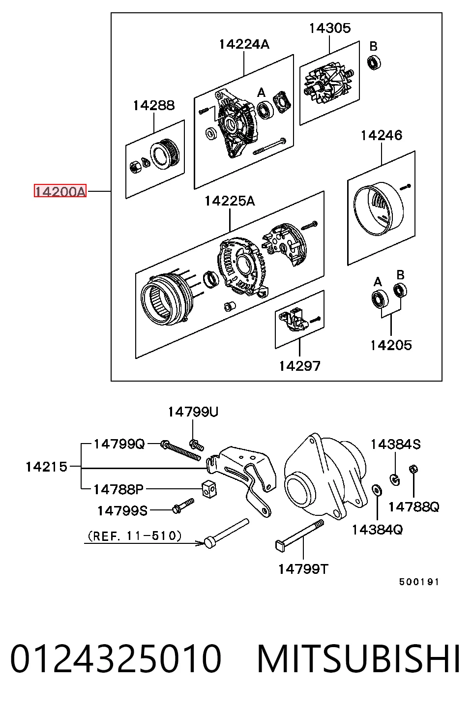 0124325010 Mitsubishi Alternator