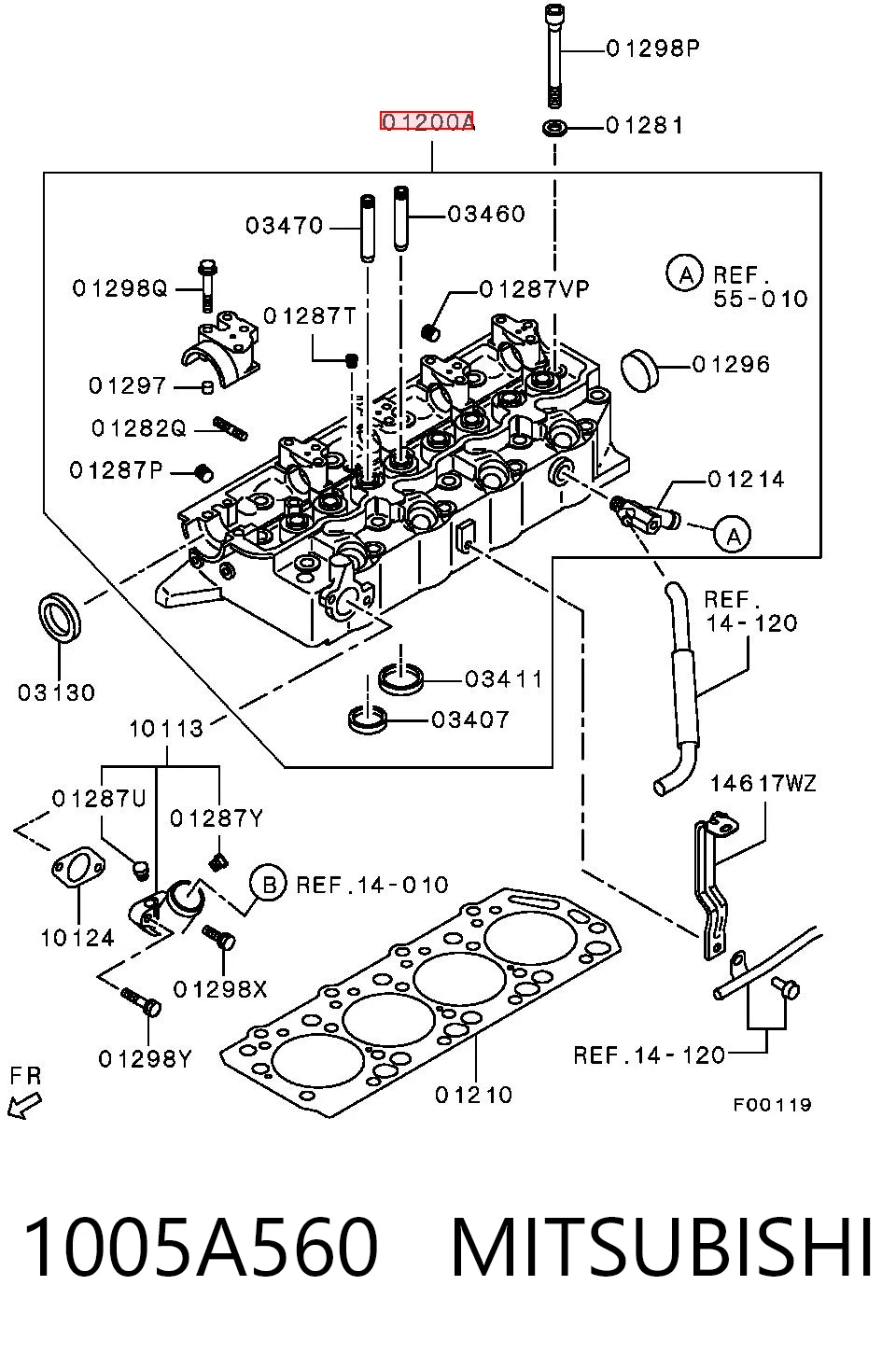 1005A560 Mitsubishi Głowica cylindrów