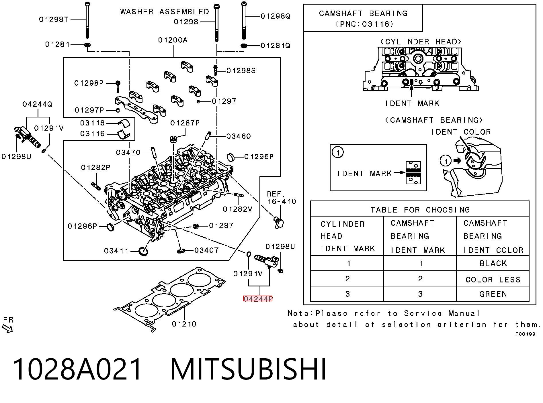 1028A021 Mitsubishi Zawór elektromagnetyczny położenia (faz) wałka rozrządu lewy