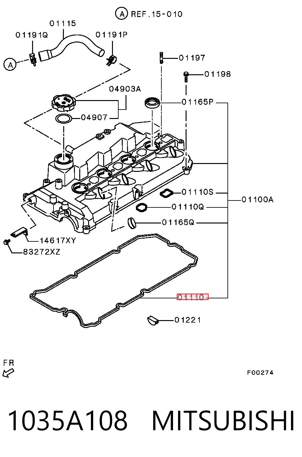 1035A108 Mitsubishi Uszczelka pokrywy zaworowej silnika