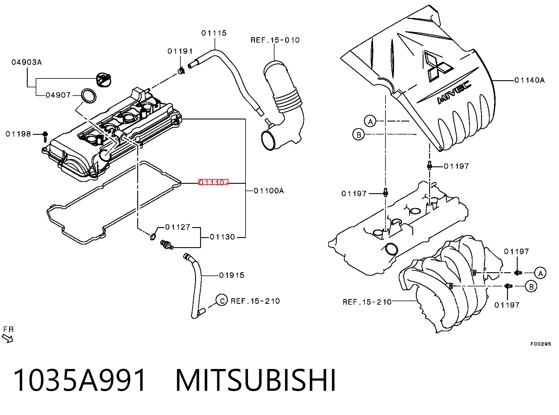 1035A991 Mitsubishi Uszczelka pokrywy zaworowej silnika