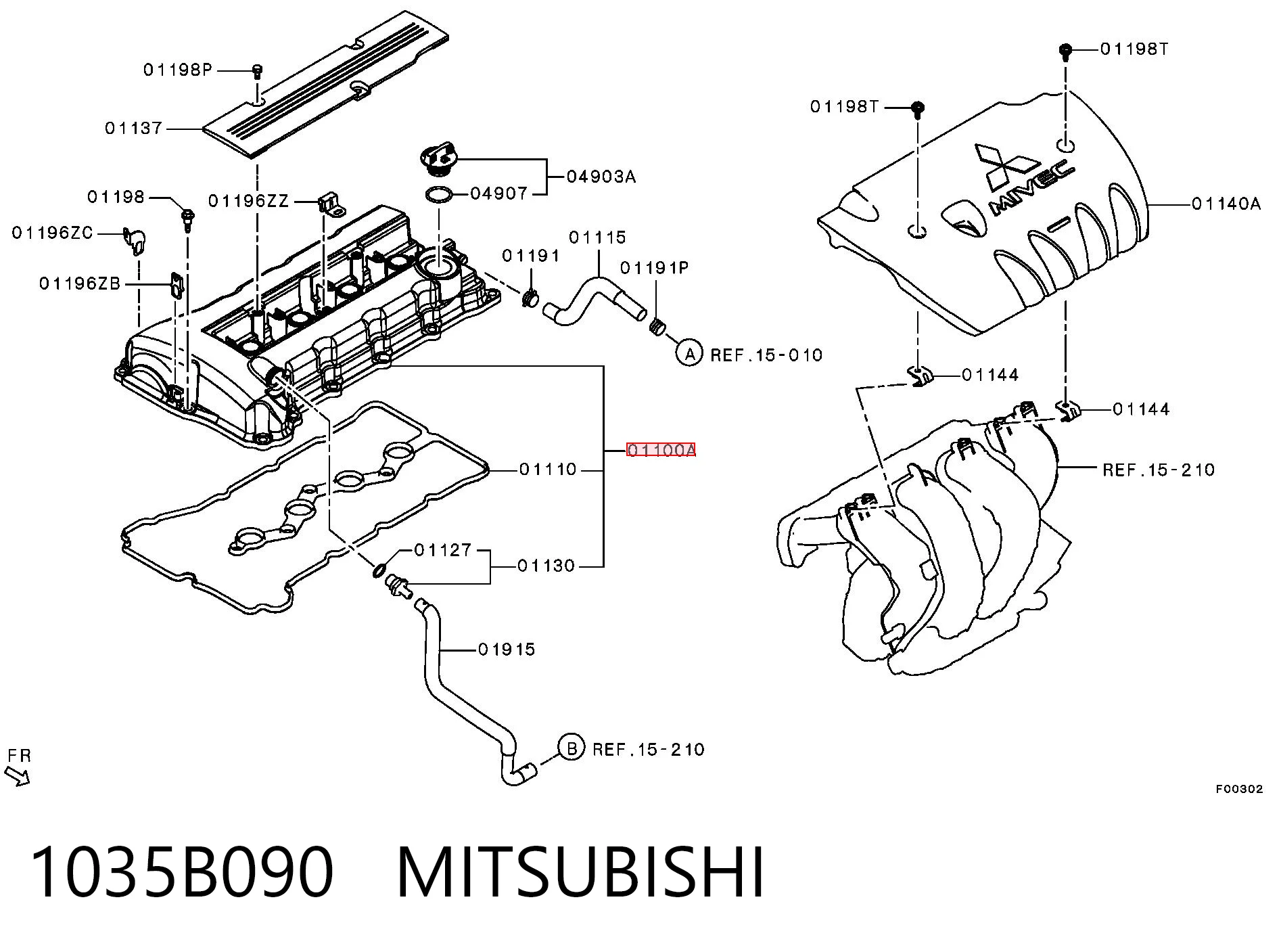 Pokrywa zaworowa do Mitsubishi Lancer X CY_A, CZ_A