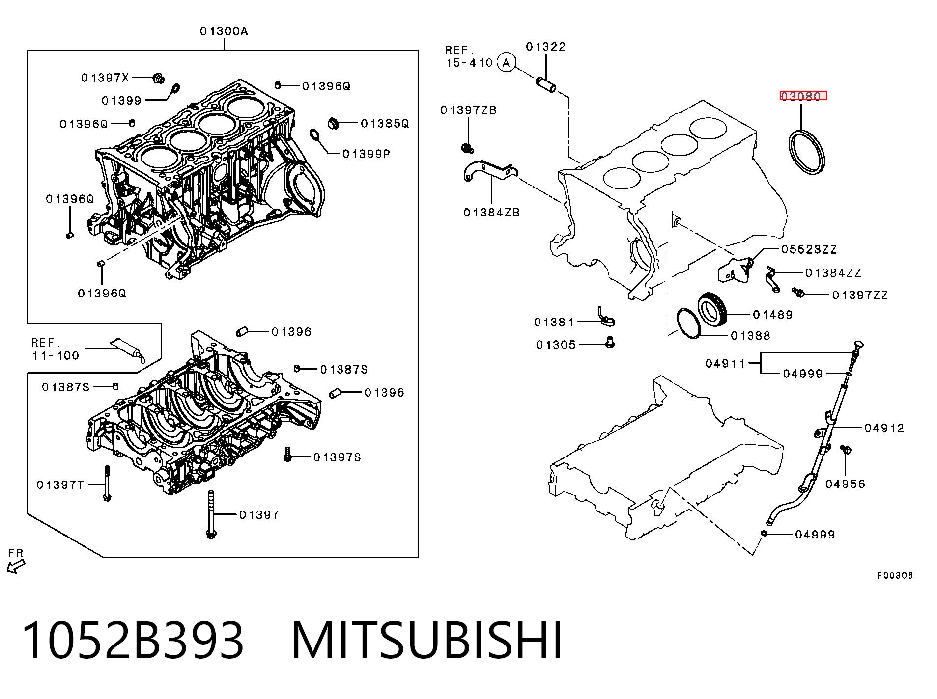 Uszczelniacz wału korbowego silnika tylny do Mitsubishi Eclipse GK, GL