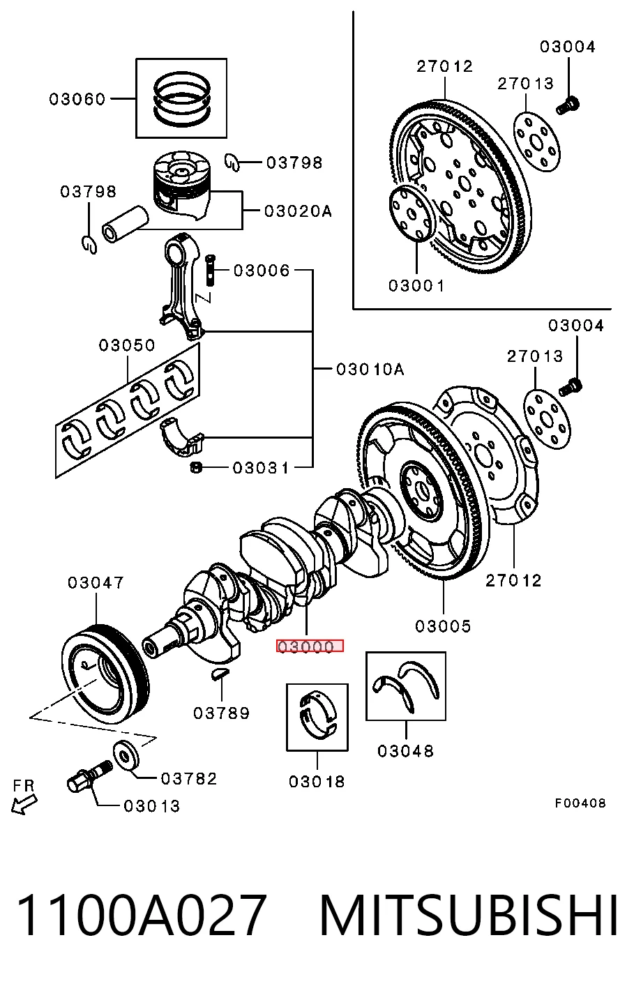Wał korbowy silnika do Mitsubishi L 200 IV KA, KB