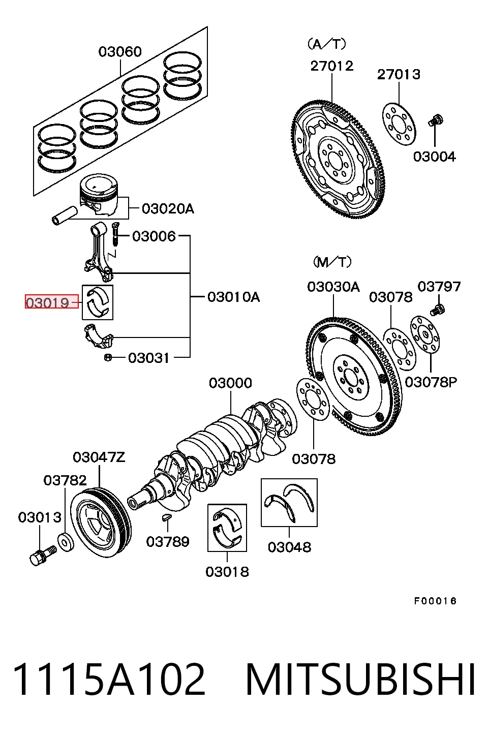 Kupić Panewki korbowodowe wału korbowego, zestaw, standardowe (STD) Mitsubishi Pajero H60, H70 w dobrej cenie