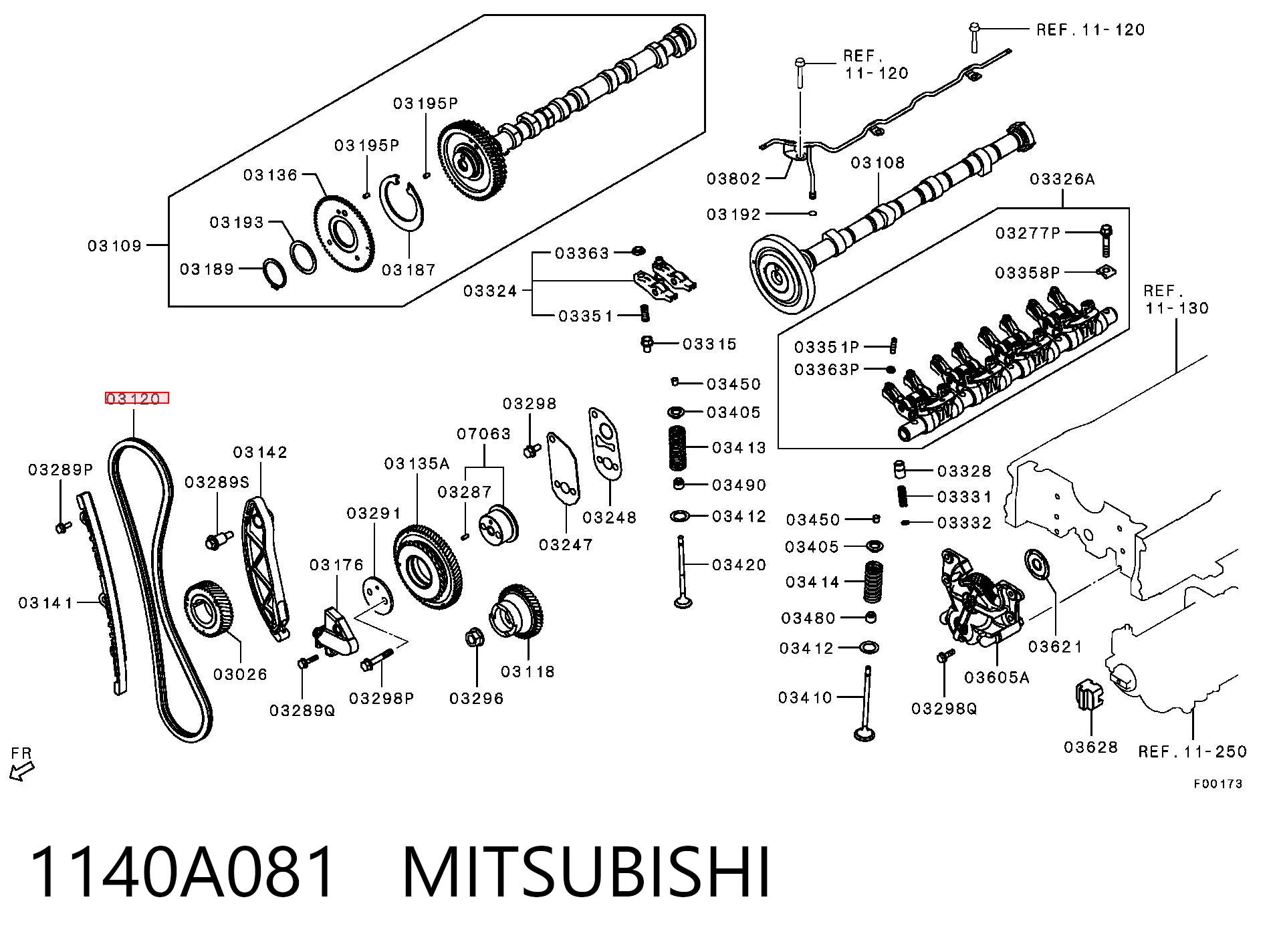 1140A081 Mitsubishi Łańcuch rozrządu