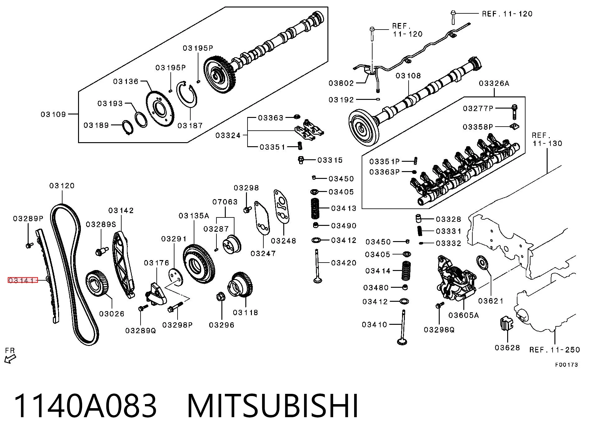 1140A083 Mitsubishi Tłumik drgań łańcucha rozrządu