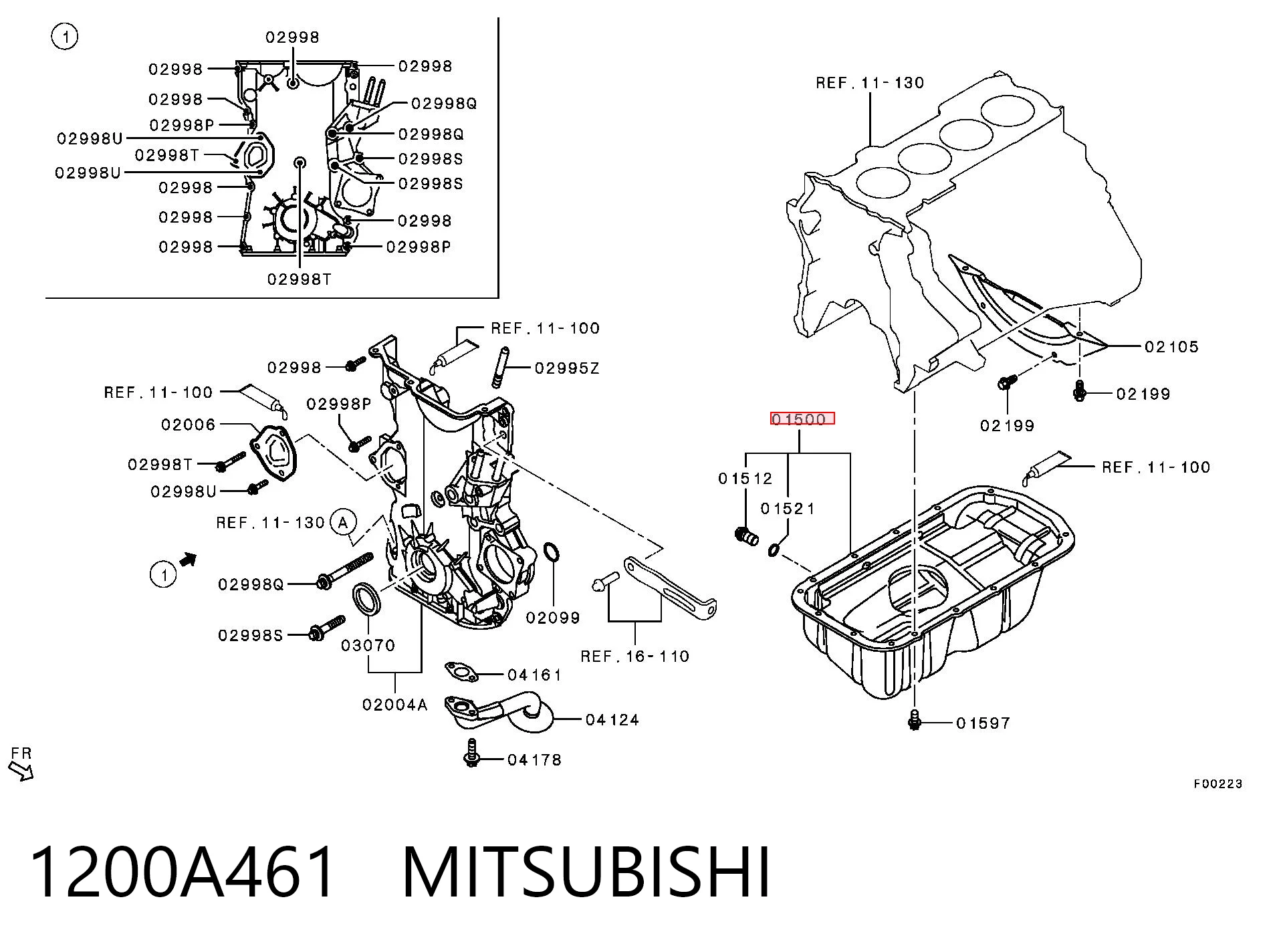 1200A461 Mitsubishi Miska olejowa silnika