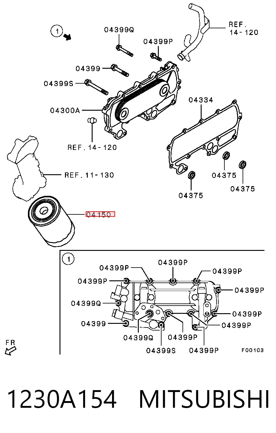 1230A154 Mitsubishi Filtr oleju