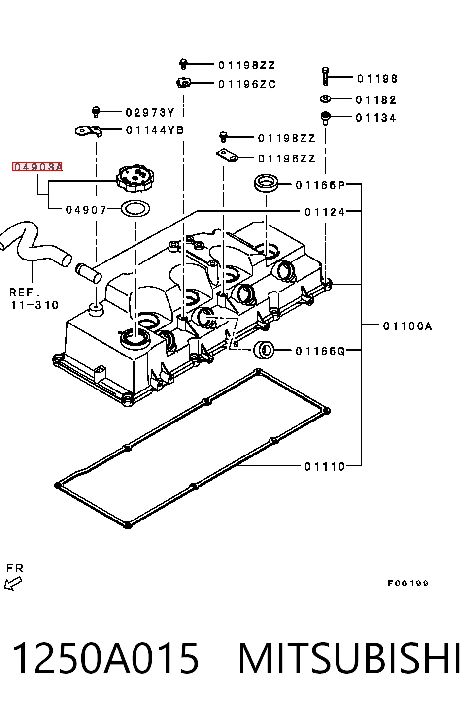 1250A015 Mitsubishi Korek wlewu oleju