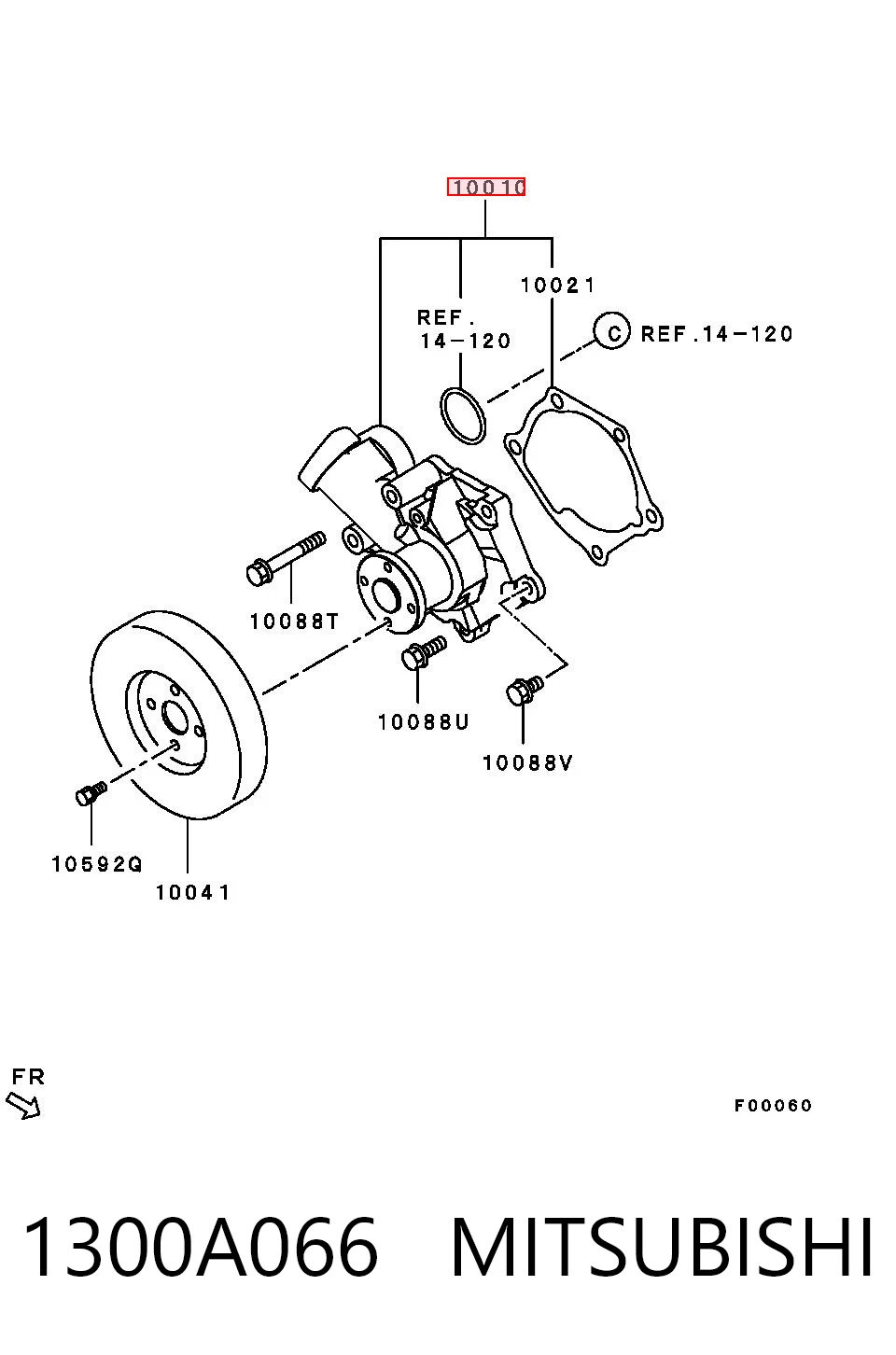 1300A066 Mitsubishi Pompa chłodząca wodna