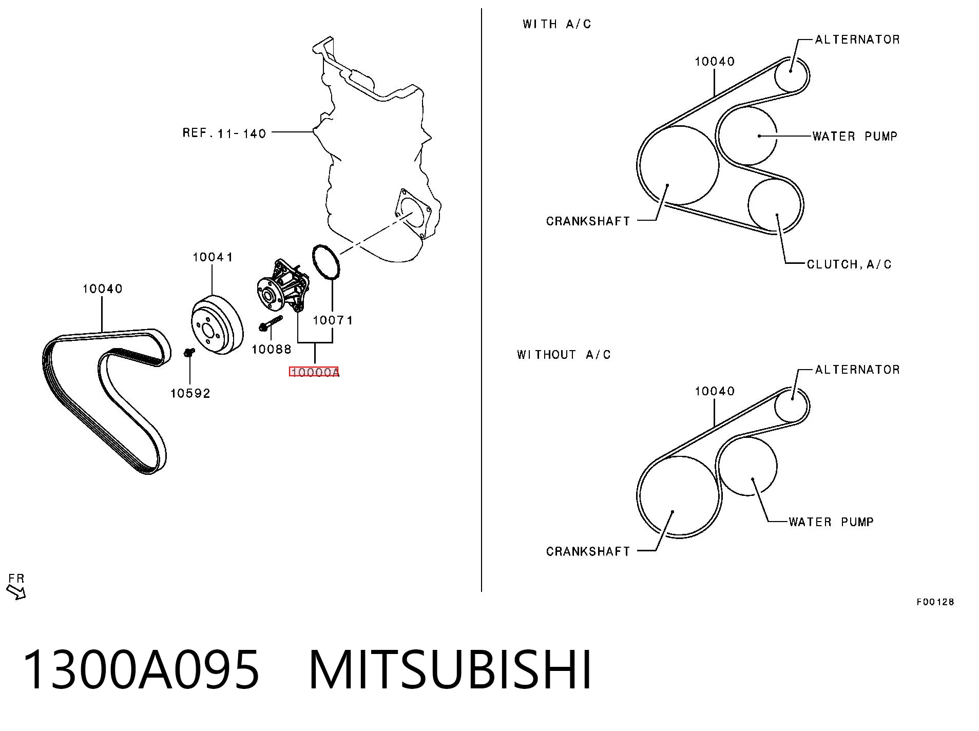 1300A095 Mitsubishi Pompa chłodząca wodna