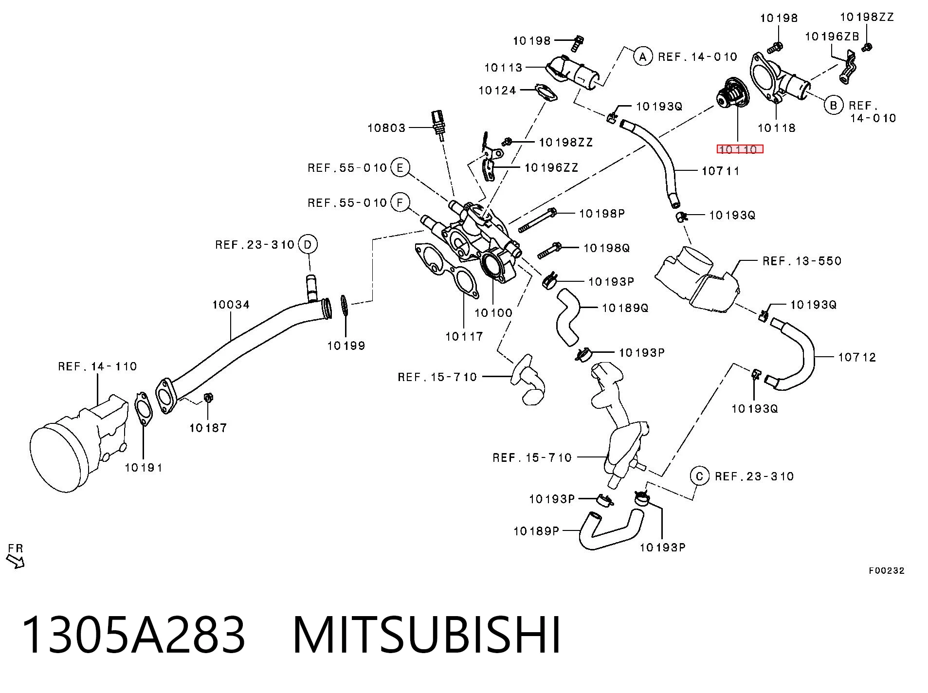 1305A283 Mitsubishi Termostat