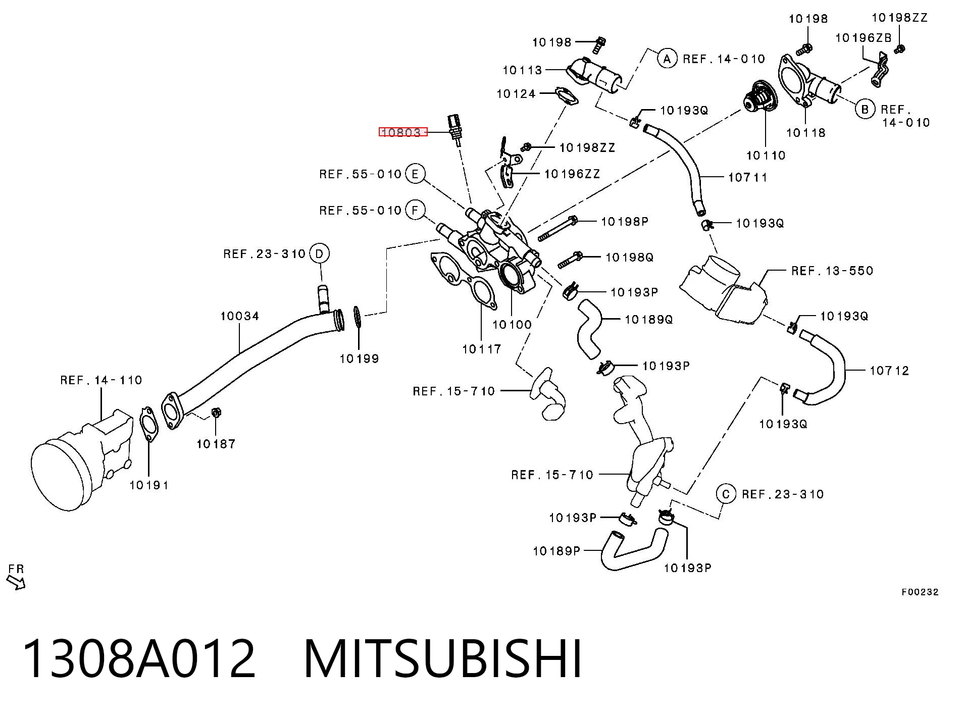 1308A012 Mitsubishi Czujnik temperatury płynu chłodzącego