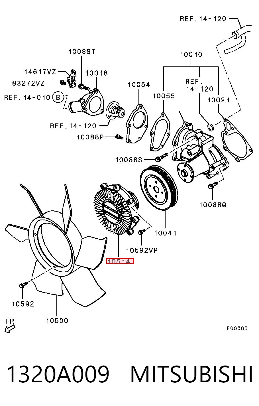 1320A009 Mitsubishi Sprzęgło wiskotyczne wentylatora chłodzenia