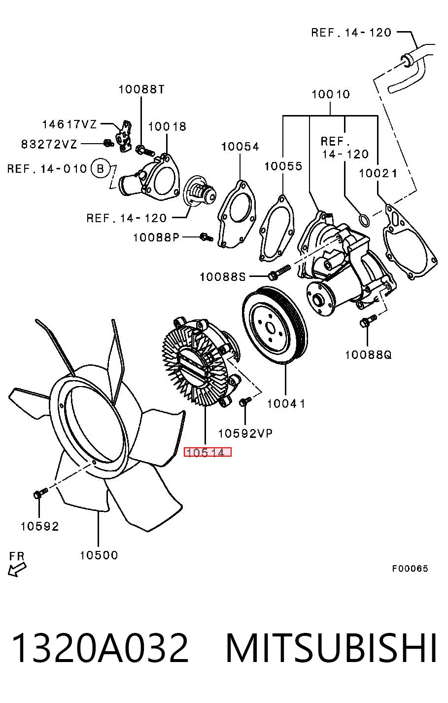1320A032 Mitsubishi Sprzęgło wiskotyczne wentylatora chłodzenia