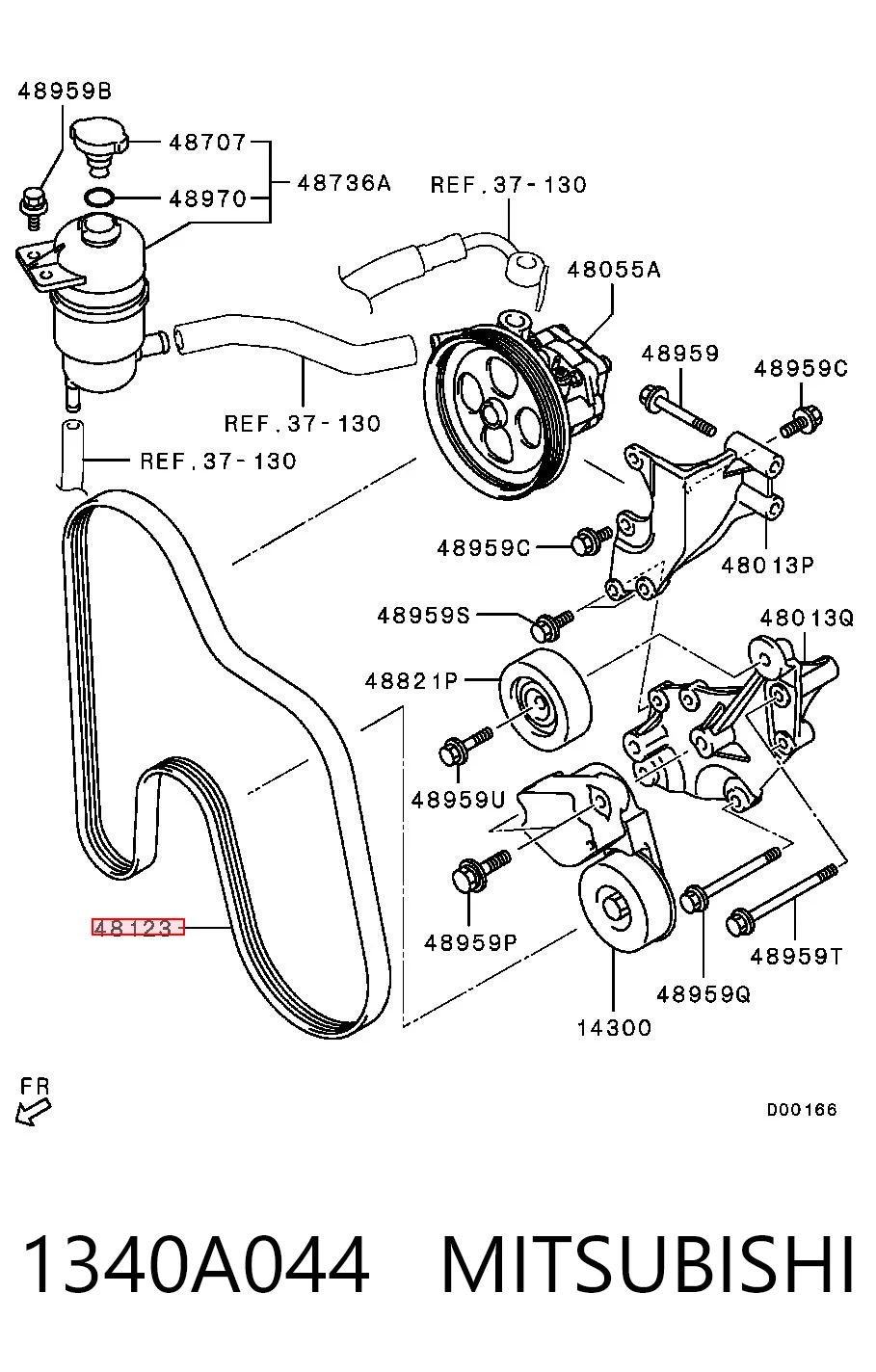 1340A044 Mitsubishi Pas napędowy mechanizmów