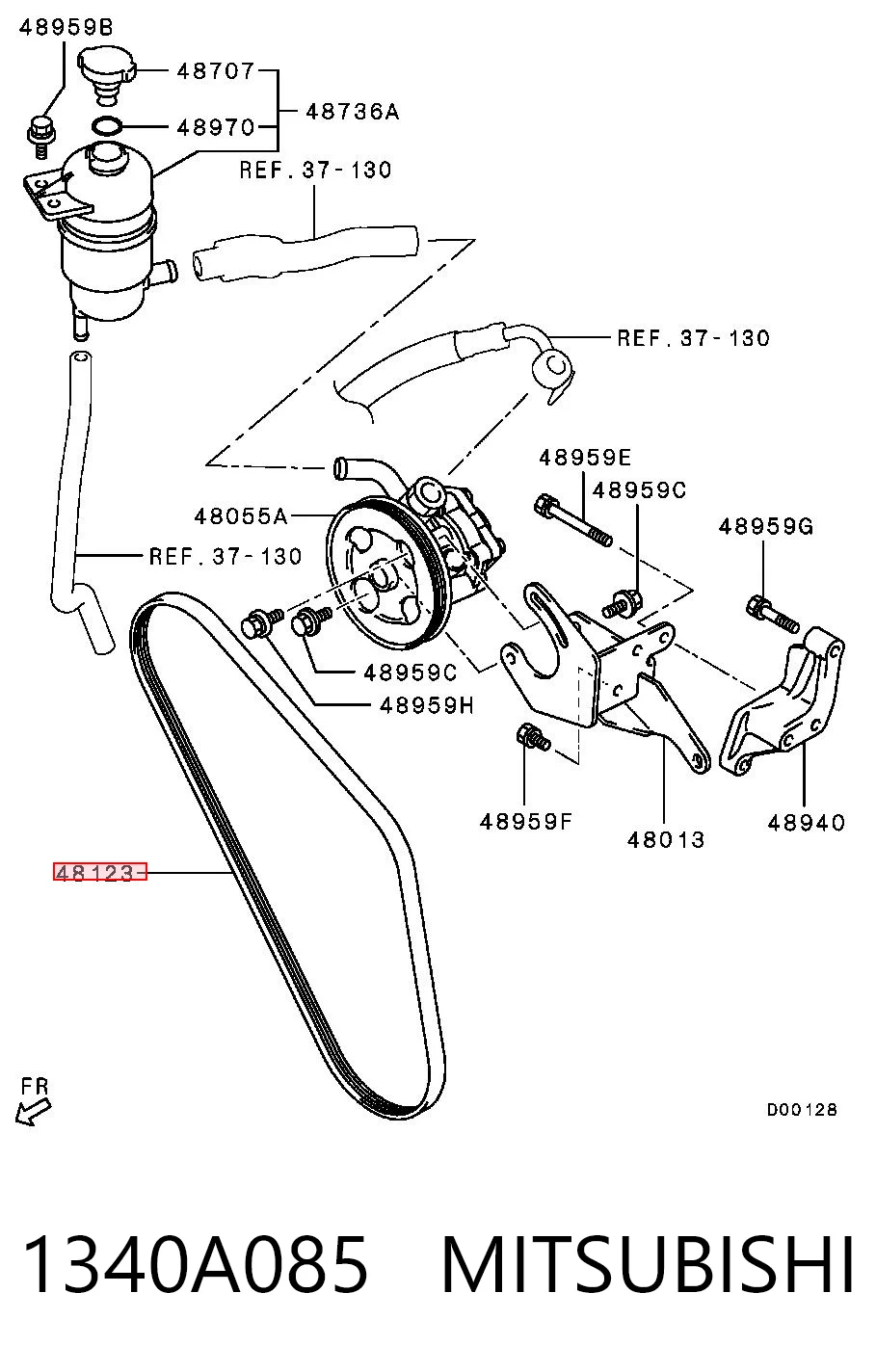 1340A085 Mitsubishi Pas napędowy mechanizmów