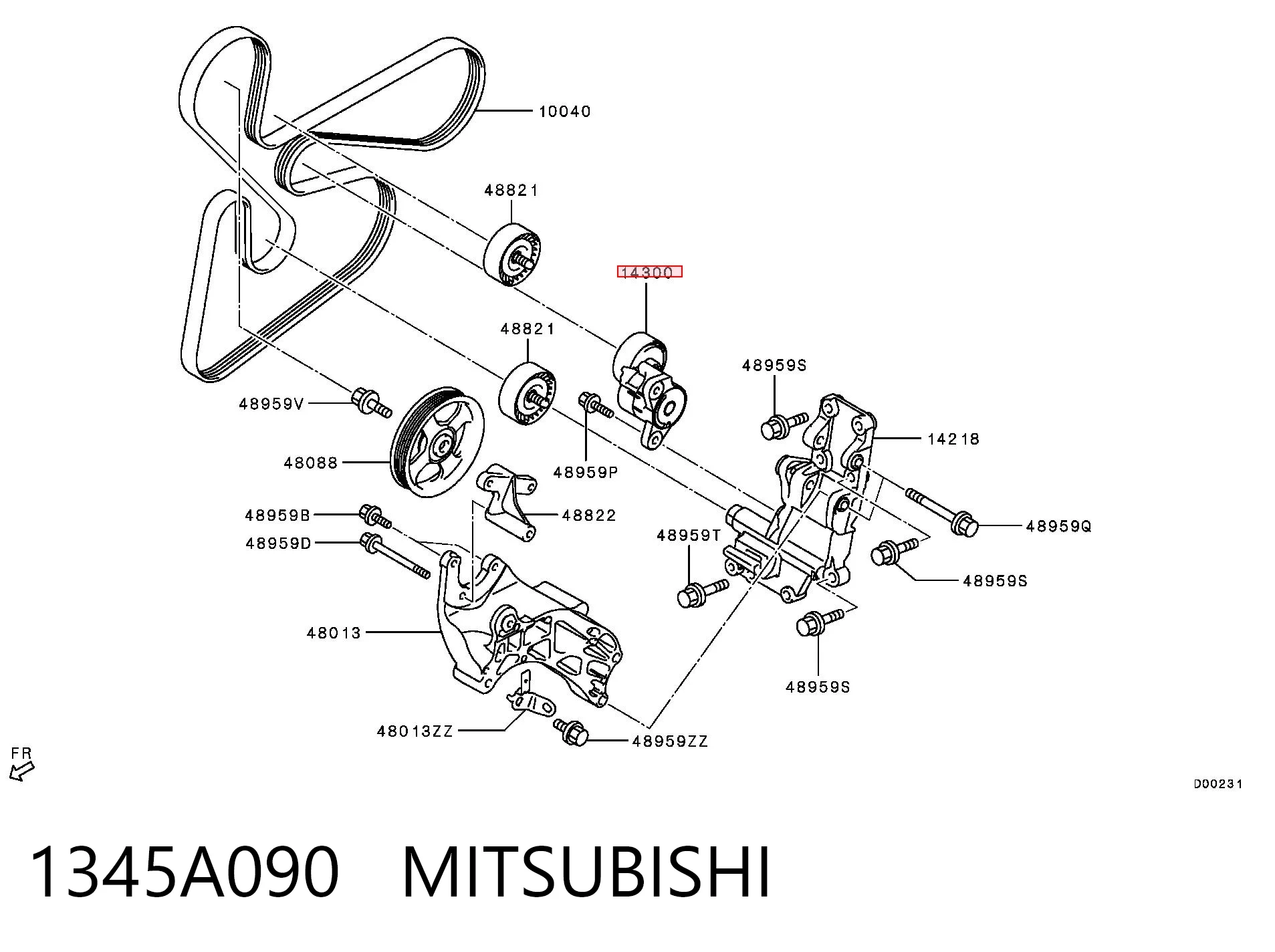1345A090 Mitsubishi Napinacz paska napędowego