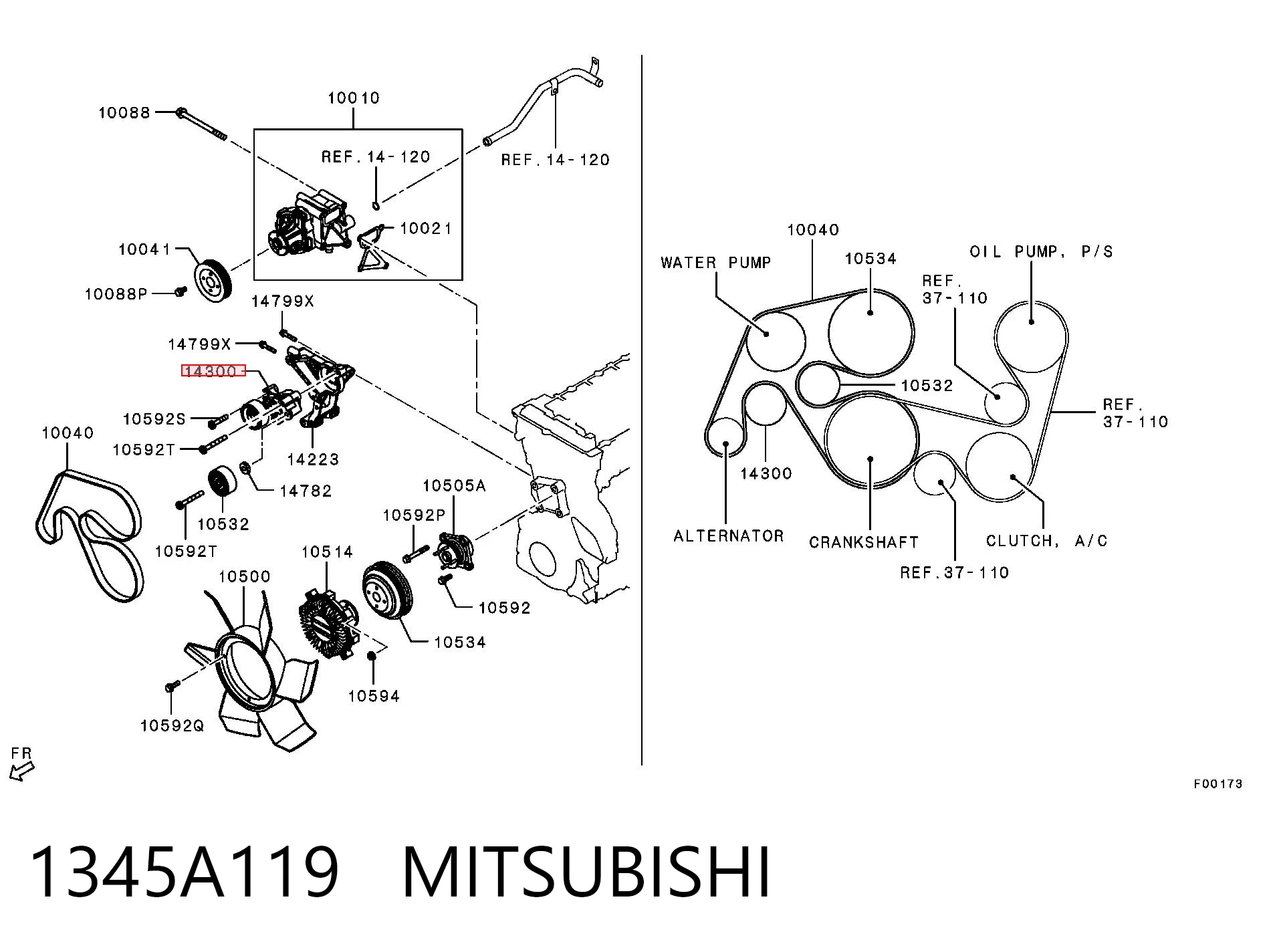 1345A119 Mitsubishi Napinacz paska napędowego