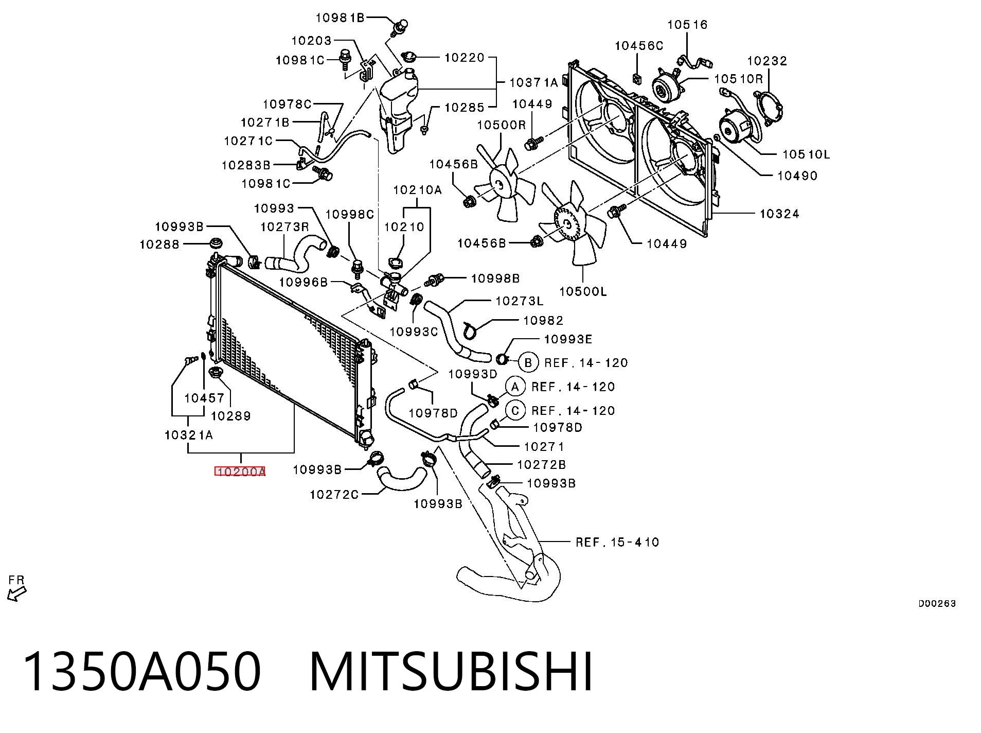 1350A050 Mitsubishi Chłodnica silnika
