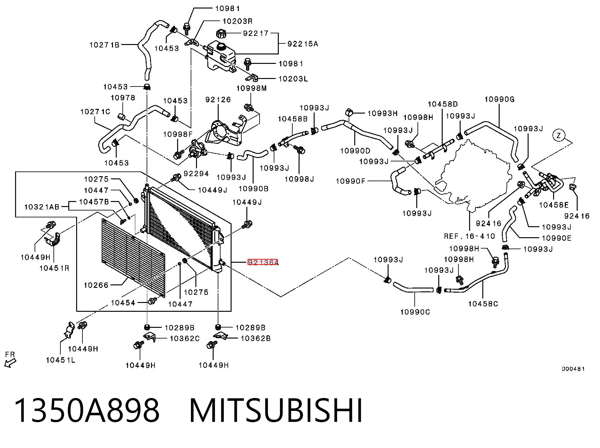 1350A898 Mitsubishi Chłodnica falownika
