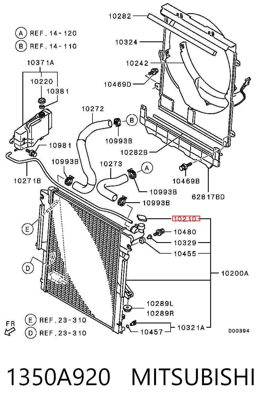 1350A920 Mitsubishi Pokrywa (korek) chłodnicy