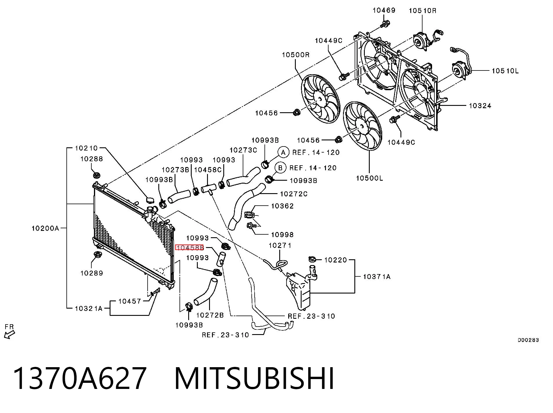 Kołnierz układu chłodzenia (trójnik) do Mitsubishi ASX  GA