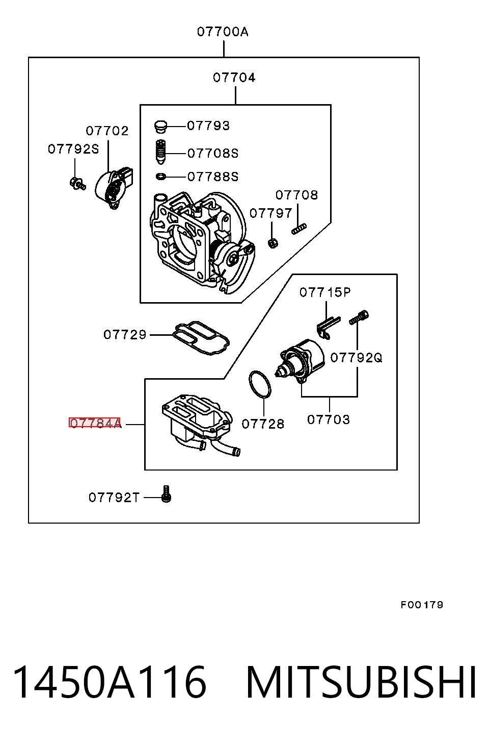 1450A116 Mitsubishi Regulator przepustnicy